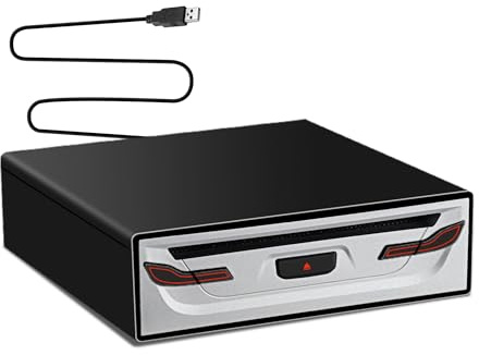 Lecteur CD Externe Portable pour Voiture, Lecteur CD USB Universel Plug and Play, Compatible avec Android 4.4+/TV/MacBook Pro/Ordinateur Portable/Ordinateur, Plug & Play