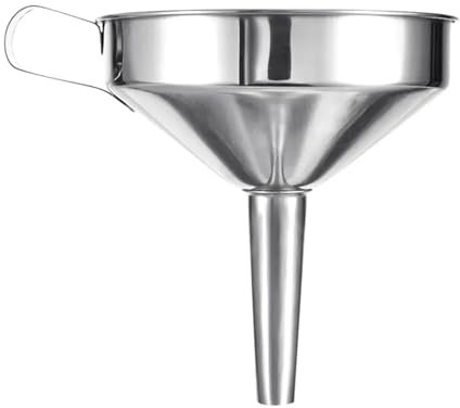 LSDLOUYAQNG Embudo de Botella Embudo de Acero Inoxidable, Embudo Grande de Cocina, Embudo de Aceite de Cocina de Metal, Embudo de Filtro Desmontable, colador, Accesorios for Cocina(E 20cm)