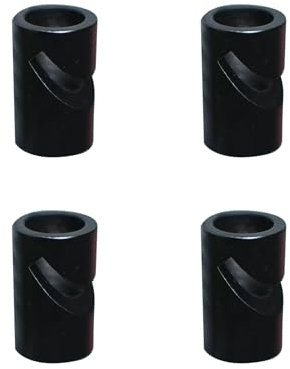 FSLiving Aluminium Wand- und Deckenpins für Textilkabel, 4x Stück, Aufputz-Kabelhalter für Textilkabel, Lampen Decken- und Wandpin mit Schrauben - Schwarz - 16mmx24mm