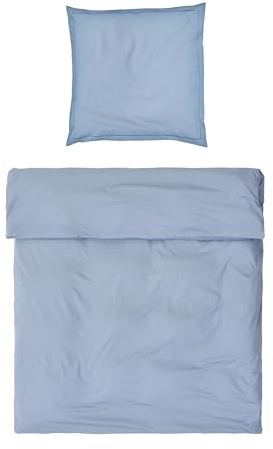 Möve Luxury Bettwäsche-Set 135x200 cm + 80x80 cm aus 100% Baumwolle, Light Blue