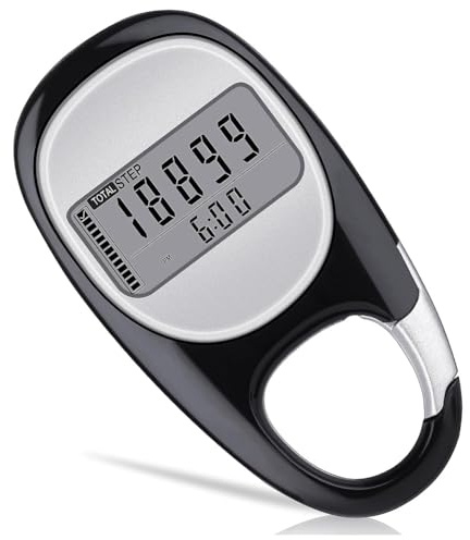 Quystetes Podomètre 3D pour marcher et kilomètres - Compteur de pas portable pour la marche à distance