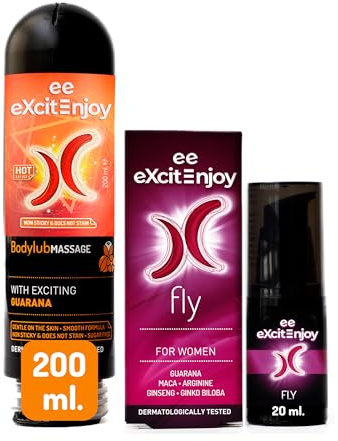 Excite Gel Lubrificante sessuale Intimo Effetto Caldo con Guaranà e Acido Ialuronico + Gel Intimo Donna Effetto Freddo-Caldo | Formula Vegana, Idratante e Compatibile con i Preservativi