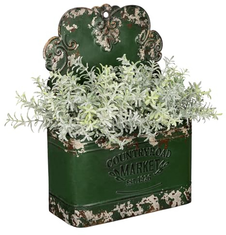 Oairse Rustikale Blumentöpfe aus Verzinktem Stahl, Wand Pflanzgefäße aus Metall, Hänge Pflanzgefäße aus Metall, Wandvasen für Blumen, Pflanzgefäße für Gartenpflanzen im Landhausstil