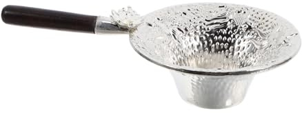 FUNOMOCYA Colador de Chino de Inoxidable con Mango Filtro de Fina para Infusiones Accesorio Elegante para y Tazas de Diseño de Koi Hammer Pattern