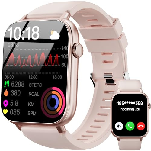 Smartwatch Damen Herren, 1,83'' HD Touch Smart Watch mit Telefonfunktion, 100+ Sportmodi Fitnessuhr IP68 Wasserdicht, Sportuhr mit SpO2 Herzfrequenz Schlafmonitor Schrittzähler, Uhr für Android iOS