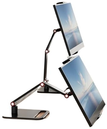Monitor Desk Stand Portable Stand for 12-16 Inch Expandable Monitor Base Vesa Mount External Vertical Screen Extension(Clamp 2 arm)