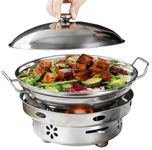 Campingköksset - med lock justerbara bärbara redskap, lätt spritkokare för gryta | för BBQ inomhus, vandring, ryggsäck, picknick, resor, överlevnad, matlagning, kokning