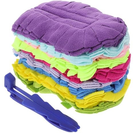 HOMSFOU Reusable Duster Refills 10-Color Fleece Dusting Pads with Plastic Handle Replacement Kit for Wet and Dry Cleaning Household Fan and Furniture Dust Remover