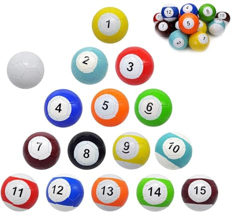 16 Delars Uppblåsbara Biljard, Fotbolls Och Snookerbollar, Bordsspel, Biljardset I Läder, För Bakgården, Rum Och Utomhusunderhållning diameter 20CM
