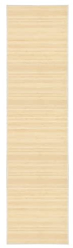 Runheo Tappeto in bambù, 80 x 300 cm, naturale, antiscivolo, con bordo in polipropilene, facile da pulire, per soggiorno, corridoio, sala da pranzo, balcone, terrazza, protezione del pavimento
