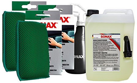SONAX INSEKTENSCHWAMM FAHRZEUGPFLEGE + SPRÜHFLASCHE + INSEKTENENTFERNER SPEZIALREINIGE