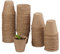 Relaxdays Anzuchttöpfe im Set, biologisch abbaubar, für Pflanzen, 80 Stück Pflanztöpfe, Zellulose, rund, 8 cm, beige, 8 x 7.5 x 7.5 cm