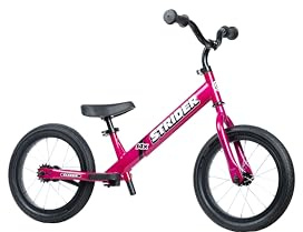 Strider 14x, Funky Fuschia- Balance Bike for Kids 3 to 6 Years - Includes Custom Grips, Padded Seat, Performance Footrest & All-Purpose Tires-Easy Assembly & Adjustments