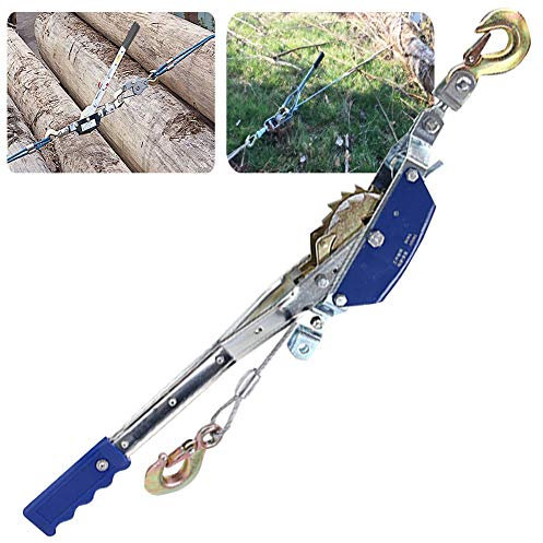 DFGENLY Cabrestante Polipasto Manual, Multifunción Trinquete Cabestrante de Palanca con Cables y Gancho, 4 Tracción de Carga- 1/2/3/4 Ton, Cabestrante para Mover Caravanas, Tocón de Árbol