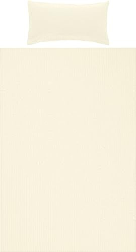 Erwin Müller Seersucker Bettwäsche Uni Rosenheim mit Hotelverschluss Creme Größe 40x80 cm / 135x200 cm - für die warme Jahreszeit, bügelfrei, atmungsaktiv