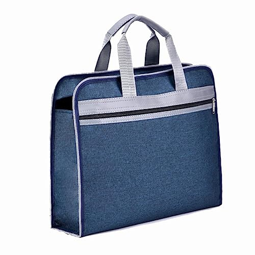Porte-documents B4 - Sac de transport Oxford - Avec fermeture éclair - Organiseur de fichiers - Étanche - Pour le bureau, les voyages, les hommes - Pour magazines, contrats, livres, bleu a, 39x31x8cm