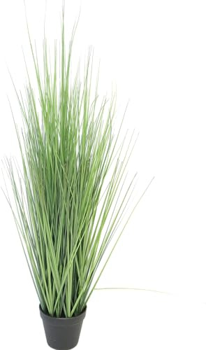 mucplants Kunstgras Schwingel im Topf - Künstlich & Naturgetreu - Dekogras Grasbüschel Ziergras Ufergras Grasbusch Schilfgras (Höhe ca. 115cm)
