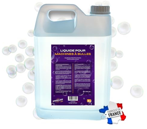 Sparklers Club Seifenblasenflüssigkeit, 5 l, professionelle Formel | 5 l, professionelles Format, hergestellt in Frankreich, geruchlos, kompatibel mit allen Maschinen, Formel auf Wasserbasis