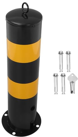 Parliky Colonna di Avvertenza di Sicurezza in Acciaio Inox 50 CM Viti Palo Segnaletico Mobile per Parcheggi e Ingressi Dissuasore Stradale per Assistente di Parcheggio e Controllo