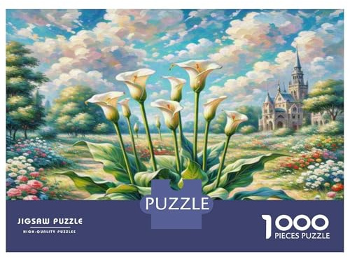 Puzzle di Calla 1000 Pezzi Prato di Fiori Selvatici Lussureggianti per Adulti, Gioco Educativo di Relax 70x50cm/1000pezzi