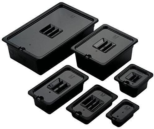Gastronorm PC-8126BL - Pentola per alimenti, in policarbonato, lavabile in lavastoviglie, senza BPA, 26,5 x 32,5 x 15, misura media, colore: nero
