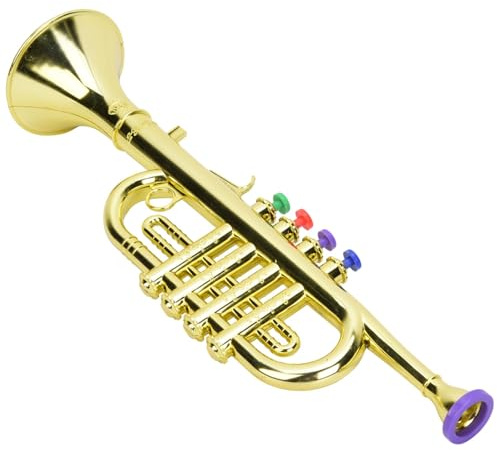 Bnineteenteam Giocattolo di Tromba per Bambini Oro Strumento a Fiato in Plastica da 41 cm