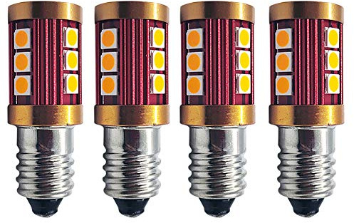 Ruiandsion Lot de 4 ampoules LED E10 Ambre jaune 10-30 V 3030 12 SMD LED de remplacement pour lampe torche