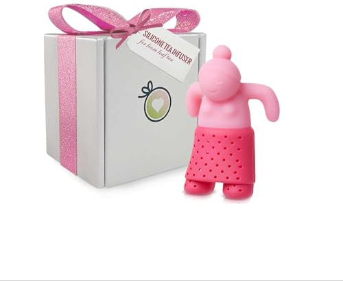 Tee-Ei für losen Kräutertee, Silikon-Mädchen-Teesieb für eine Tasse oder Tasse, Tee-Steiler-Geschenkidee für Frauen und Teeliebhaber, Rosa …