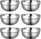 HEMOTON 6Pcs 13Cm Double Layer Stainless Steel Bowls Anti-Hot Insulated Design for Rice, Soup, Snacks, Baby Food, and Party Use