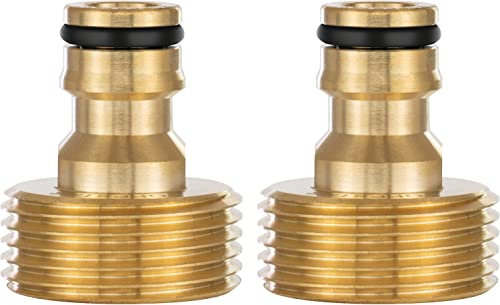Poppstar 2er-Set Wasserhahn-Adapter mit 1 Zoll Außengewinde und Steckkupplung für Gartenschlauch (kompatibel mit Gardena Stecksystem)
