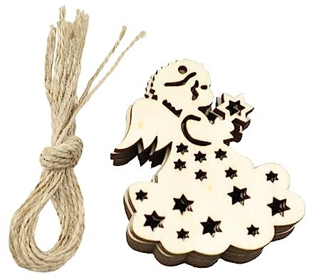 Warmhm Holz Engelanhänger 20 Stück Filigrane Handgeschnitzte Holzanhänger Recycelbares Material Stilvolle Weihnachtsdeko Geschenkidee Für Selbstgemacht Basteln