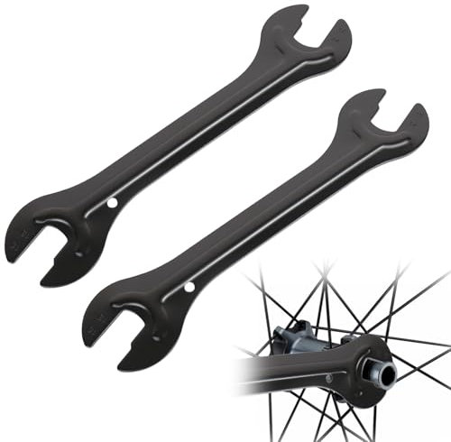 Nuqin 2PCS Pedal Spanner,4 Specifications In 1 Bike Spanner,Cone Spanner 13/14/15/16mm Open End,Black Double Open Bicycle Wrench,Bike Pedal Wrench Repair Tool for Mountain Bike Cycling
