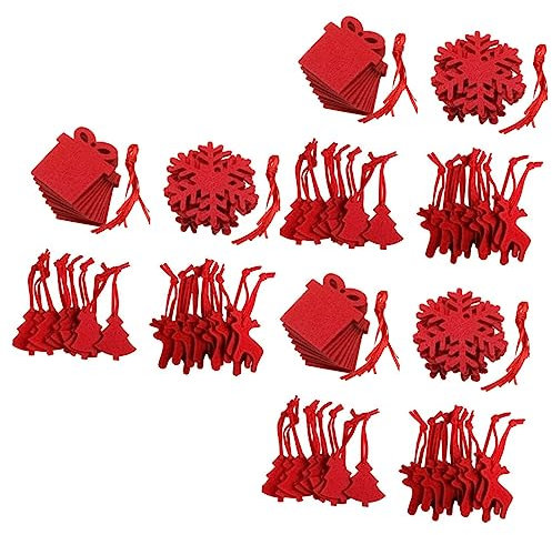 IMIKEYA 120 STK Weihnachtsanhänger aus Filz Weihnachtstropfenverzierung Weihnachtsdekorationsset Christmas Tree weihnachtsbäume Weihnachts-Vliesstoff-Anhänger Festival hängender Anhänger