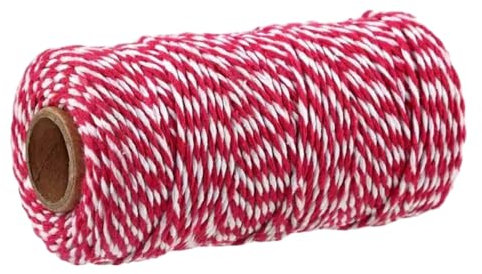 100m Spago di Cotone Naturale,2mm Avvolgere Stringa,Corda di Cotone Colorato per l'artigianato,Panettieri Cottura,Giardinaggio Casa Decorativa,Fatto a Mano Fai da te Avvolgere (Rosso)