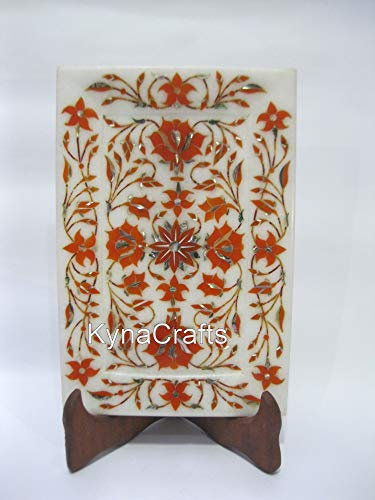 Plateau décoratif blanc I Plateau en marbre I Plateau porte-bijoux en marbre I Plateau de décoration d'intérieur I Cendrier fait à la main I Plateau de service en marbre 22,9 x 15,2 cm