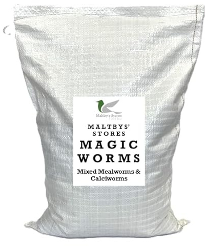 Maltbys' Stores 3 Litre Magic Worms Refill Bag (approx. weight 465g) Mixed Dried Mealworms & Calciworms Premium Wild Bird Food 3L [MCW]