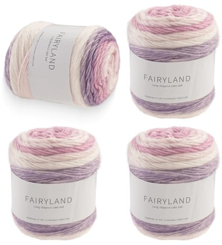 Farbverlaufsgarn 400g (4x100g) - Wolle zum Häkeln, Mehrfarbiges Gradient Häkelgarn,Effekt für Häkeln und Stricken, Weich & Hautfreundlich, Übergangskreationen für Pullover, Schals, Mützen - Lila