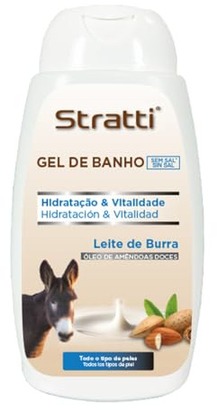 Gel de Baño Stratti Leche de Burra, Retinol, Almendras & Keratina 400ml