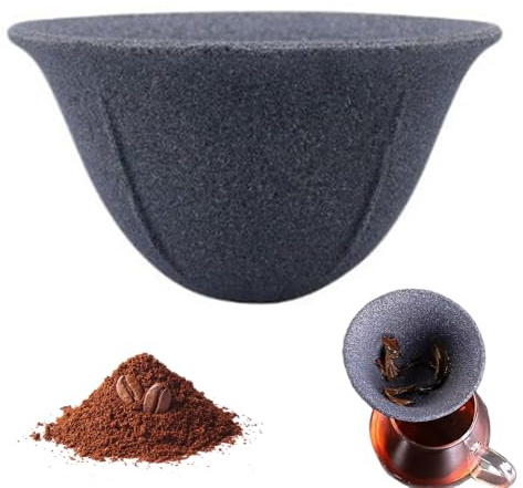 Ouliget Keramik-Stein-Kaffeefilter, japanischer nicht poröser Kaffee-Tropfer, wiederverwendbarer loser Tee, Präzisionssieb für Zuhause, Büro, Tee, Kaffee