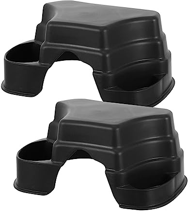 Mobestech Grotte pour Reptiles Facile à Entretenir 2 Pièces en Plastique Mangeoire Intégrée et Plateau de Bain, Décoration Réaliste et Résistant la Déformation pour Terrarium
