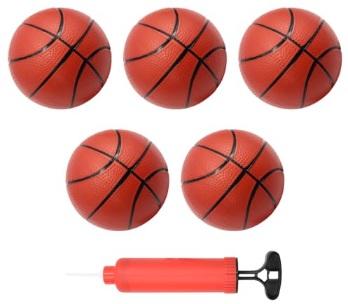 Hyacinthy Mini-Basket, 5 Pezzi da 14 cm Piccole Palle da Basket, Palloni da Basket Gonfiabili per Bambini con Pompa, Palloni da Piscina per Giochi Sportivi da Spiaggia per Feste Indoor e Outdoor