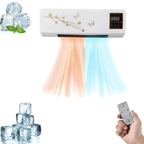 WXPXYBF Climafy Fan a Parete da 12000 BTU, Mini condizionatore con Funzione Riscaldamento, Raffreddamento Silenzioso Senza condotti per Camera da Letto e Ufficio, unità Portatile autoevapo