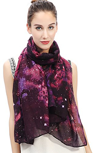 Lina & Lily Damen Schal mit Galaxis Muster