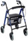 Mobiclinic, Deambulatore per anziani, Hércules, Marchio europeo, Alluminio, Marcatura ce, Leggero, Pieghevole, Telaio ergonomico, Seduta e 4 ruote, Adulti o disabili, Colore blu