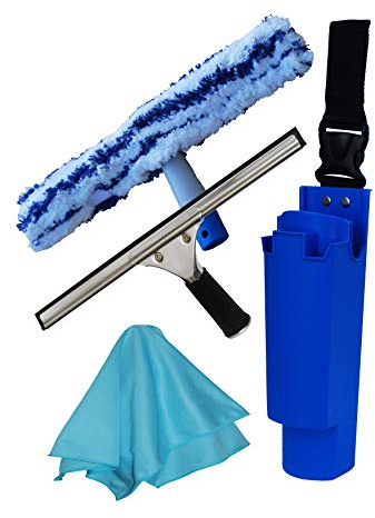 14 Window Cleaning Equipment Set (Bucket On A Belt, Washer, Squeegee Wiper, Large Cloth)