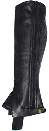 Rhinegold Unisex Kinder Kinder Leder 1/2 – Medium Schwarz Halb Chaps, Schwarz