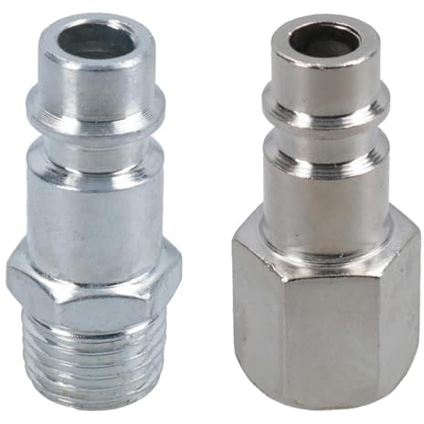 Euro Air Line Hose Compressor Fittings Connector Male Quick Release 2 Pack 1/4