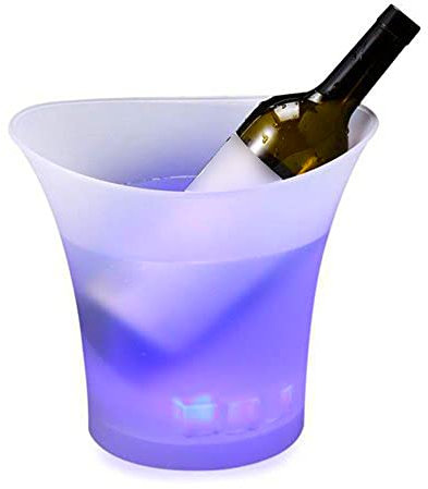 Smad Secchiello per Il Ghiaccio Luminoso a LED Multicolore - per Champagne Vino Birra Bevande - per Bar Feste Discoteche Karaoke 5L 1pc