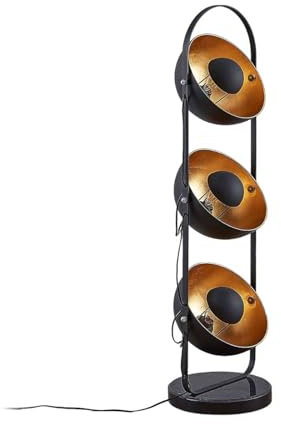 Lindby Lampadaire Muriel (Moderne) en Noir Métal e. a. pour Salon & Salle à manger (à 3 lampes, E27), Sur Pied, Lampe a de Sol