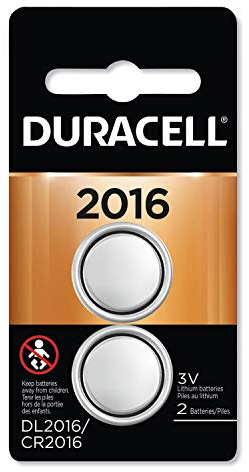 Duracell DL2016B2PK Pile bouton au lithium, 2016, 2/paquet